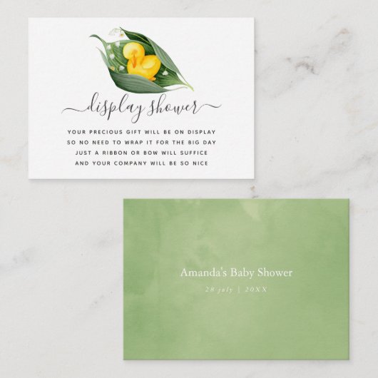 Duckling Duckling Baby Dusche Dusche Begleitkarte (Vorne/Hinten)