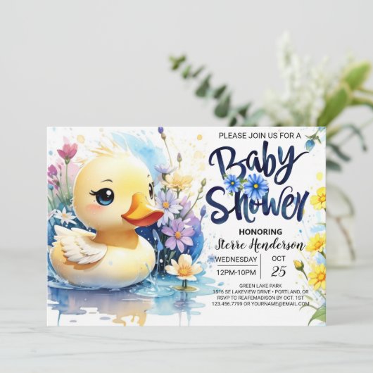 Duckling Duckling Whimsy Einladung (Stehend Vorderseite)