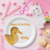 Duckling First Geburtstag Pappteller (Party)