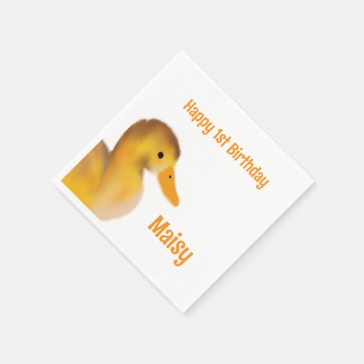 Duckling First Geburtstag Serviette (Ecke)