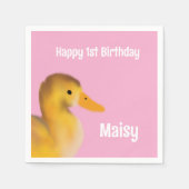 Duckling First Geburtstag Serviette (Vorderseite)