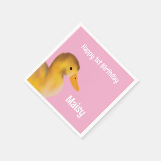 Duckling First Geburtstag Serviette (Ecke)