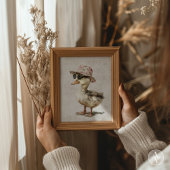 Duckling in Blütenhut und Sonnenbrille, Lackierent Poster