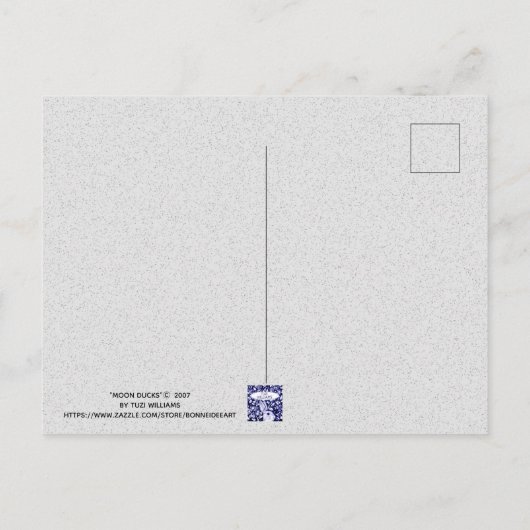 Duckling Moon Whimsical Watercolor Postkarte (Rückseite)