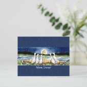 Duckling Moon Whimsical Watercolor Postkarte (Stehend Vorderseite)