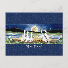 Duckling Moon Whimsical Watercolor Postkarte