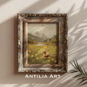 Duckling Mountain Wiese Landschaft Vintage Natur Poster