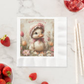 Duckling Oaster Pink Bonnet Tulips Daisis Serviette (Beispiel)