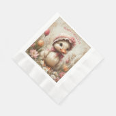 Duckling Oaster Pink Bonnet Tulips Daisis Serviette (Ecke)