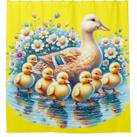 "Duckling Parade" Duschvorhang (Vorderseite)