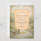 Duckling Pond Baby Shower Einladung (Vorderseite)
