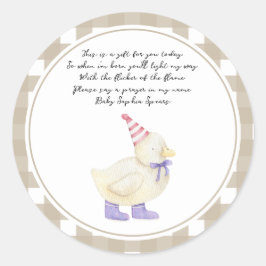 Duckling - Pray Candle Runder Aufkleber