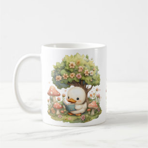 Duckling Reading Under a Tree - Whimsical and Rela Kaffeetasse