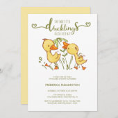 Duckling Twins Babydusche Einladung (Vorne/Hinten)
