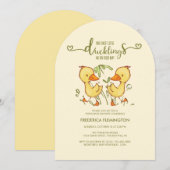 Duckling Twins Babydusche Einladung (Vorne/Hinten)