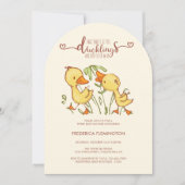 Duckling Twins Kinderdusche Einladung (Vorderseite)