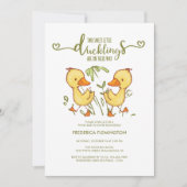 Duckling Twins Kinderdusche Einladung (Vorderseite)