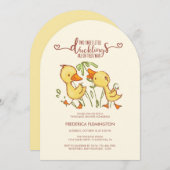 Duckling Twins Kinderdusche Einladung (Vorne/Hinten)