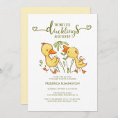 Duckling Twins Kinderdusche Einladung (Vorne/Hinten)