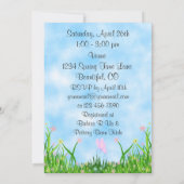 Duckling und Schmetterlinge Kinderdusche laden Mäd Einladung (Rückseite)