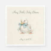 Duckling with Ribbon Baby Shower Paper Napkin Serviette (Vorderseite)