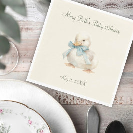 Duckling with Ribbon Baby Shower Paper Napkin Serviette