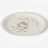 Duckling with Ribbon Baby Shower Paper  Pappteller (Schrägansicht)