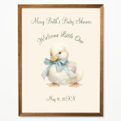 Duckling with Ribbon Baby Shower Welcome Sign Poster