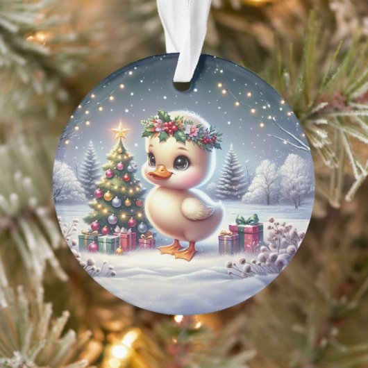 Duckling with Wreath & Starry Tree Ornament (Baum)