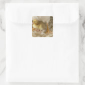 Duckling zwischen den Beinen der Mutter Quadratischer Aufkleber (Tasche)