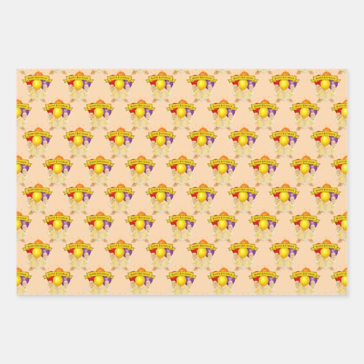 Ducklings & farbenfrohe Balloons Kinder zum Geburt Geschenkpapier Set (Vorderseite 2)