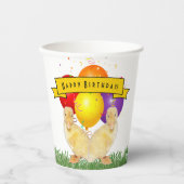 Ducklings & farbenfrohe Balloons Kinder zum Geburt Pappbecher (Vorderseite)