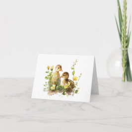 Ducklings mit gelben Blumen BLANK Karte