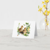 Ducklings mit gelben und weißen Blume BLANK Karte (Gelbe Blume)