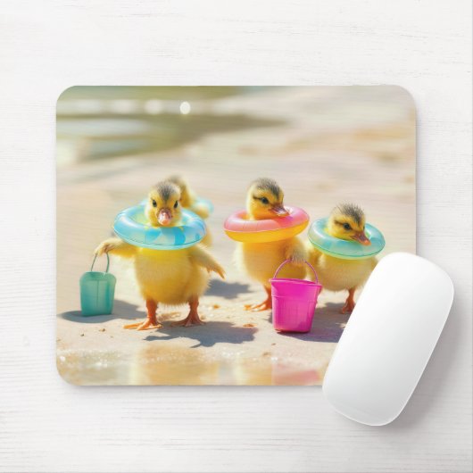 Ducklings mit Strandspielzeug Mousepad (Mit Mouse)