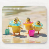 Ducklings mit Strandspielzeug Mousepad (Vorne)