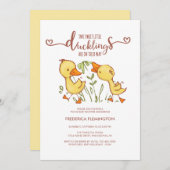 Ducklings Twins Baby Dusche Einladung (Vorne/Hinten)