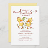 Ducklings Twins Baby Dusche Einladung (Vorne/Hinten)