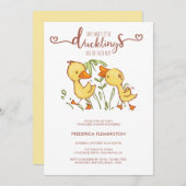 Ducklings Twins Baby Dusche Einladung (Vorne/Hinten)