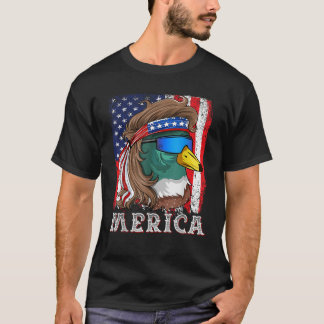 DuckoAlkoholische Mallard Ente American Flag Water T-Shirt