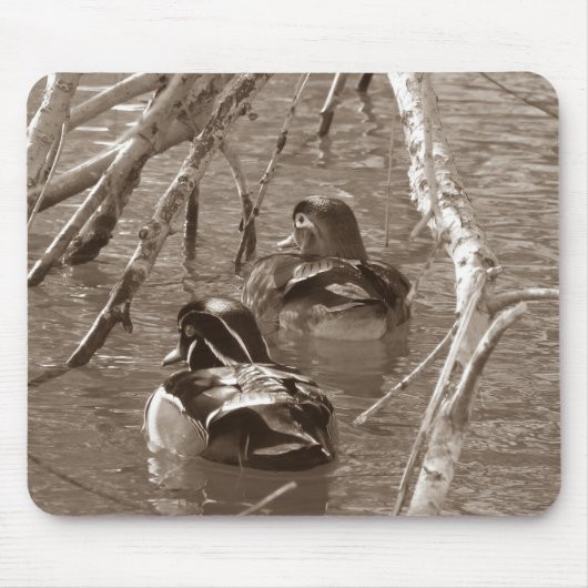 Duckparade aus Holz in Sepia Mousepad (Vorne)