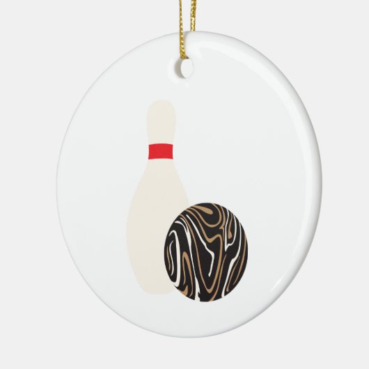 Duckpin Bowling Keramik Ornament (Links)
