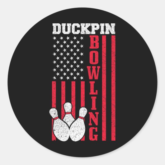 Duckpin Bowling Runder Aufkleber (Vorderseite)