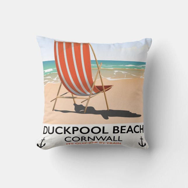Duckpool Beach Cornwall Reiseplakat Kissen (Vorderseite)