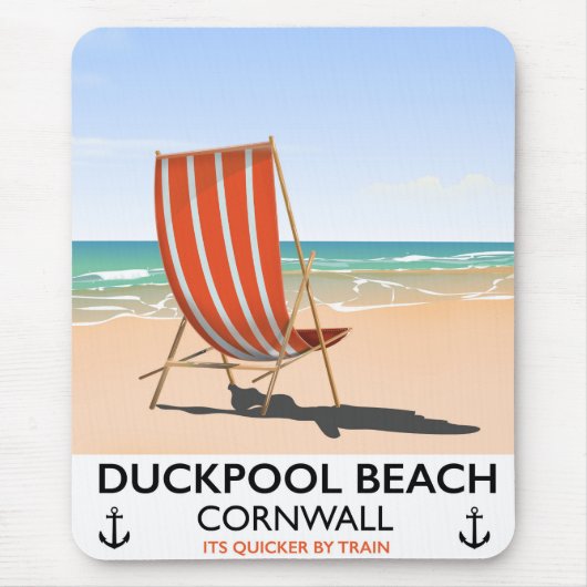 Duckpool Beach Cornwall Reiseplakat Mousepad (Vorne)