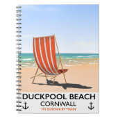 Duckpool Beach Cornwall Reiseplakat Notizblock (Vorderseite)