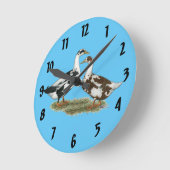 Ducks Ancona Pair Runde Wanduhr (Winkel)