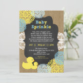 Ducks and Dahlias baby sprinkle Einladung (Stehend Vorderseite)