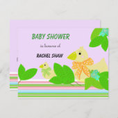 Ducks and Greenery Baby Shower Einladung (Vorne/Hinten)