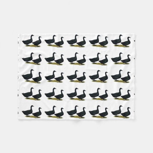 Ducks: Black Cayugas Fleecedecke (Vorderseite (Horizontal))